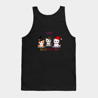 Happy Halloween Thanksgiving Christmas Tank Top